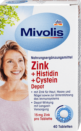 MivolisZink + Histidin + Cystein Depot, Tabletten 40 St., 19 gNahrungsergänzungsmittel