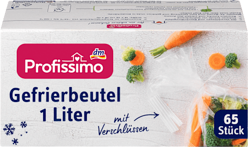 ProfissimoGefrierbeutel 1 l mit Verschlüssen, 65 St