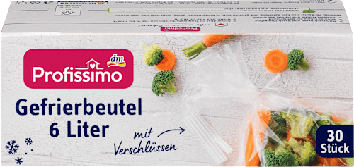 ProfissimoGefrierbeutel 6 l mit Verschlüssen, 30 St