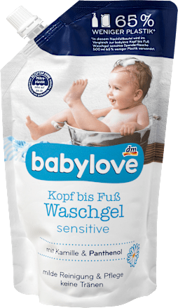 babyloveBaby Kopf bis Fuß Waschgel Nachfüllpack, 500 ml