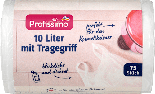 ProfissimoMüllbeutel 10l mit Tragegriff Kosmetikeimer, 75 St