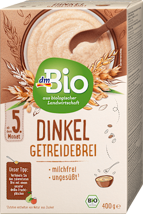 dmBioGetreidebrei Bio Dinkel ab dem 5. Monat, 2x200g, 400 gBeikost
