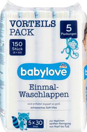 babylove Einmal Waschlappen (5x30 St), 150 St