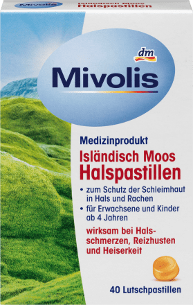 MivolisIsländisch Moos Halspastillen, 40 StMedizinprodukt
