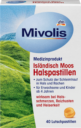 MivolisIsländisch Moos Halspastillen, 40 StMedizinprodukt