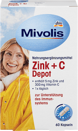 MivolisZink + C Depot Kapseln 60 St., 38 gNahrungsergänzungsmittel