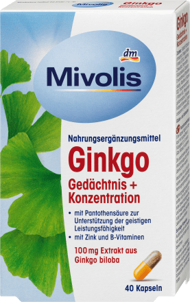 Mivolis Ginkgo Gedächtnis + Konzentration Kapseln, 40 St., 40 St