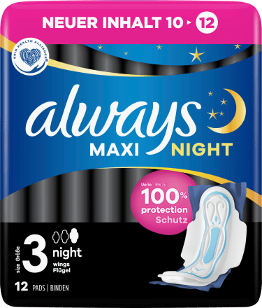 always maxi night Binden mit Fl geln 12 St dm.at