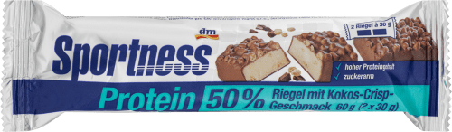 SportnessProteinriegel 50%, Kokos Crisp Geschmack, 60 g