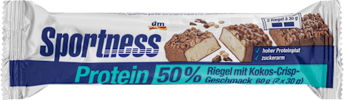 SportnessProteinriegel 50%, Kokos Crisp Geschmack, 60 g