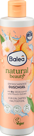 BaleaNatural Beauty Dusche Pfirsich-Extrakt & Bio-Rosenöl, 250 ml