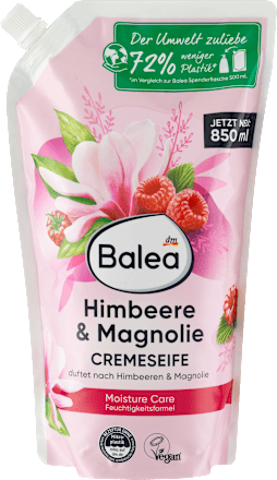 BaleaCremeseife Himbeere & Magnolie Nachfüller, 850 ml