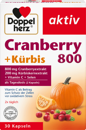 DoppelherzCranberry +  Kürbis + Vitamin C + Selen Kapseln 30 St., 27,7 gNahrungsergänzungsmittel
