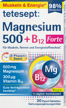 teteseptMagnesium 500 + B12 Depot Tabletten 30 St, 42,8 g