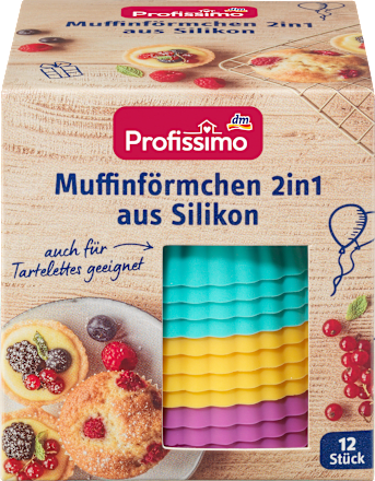 ProfissimoMuffinförmchen 2in1 aus Silikon, 12 St