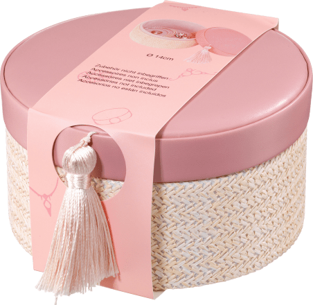Dekorieren & EinrichtenSchmuckbox, rund, rosa/beige, 1 St