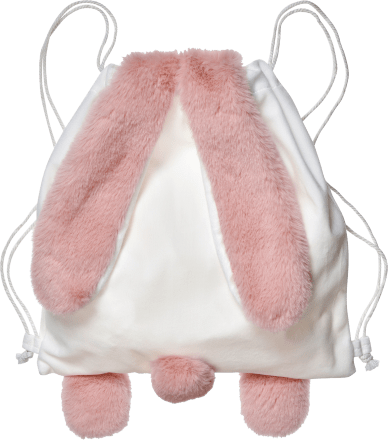 Dekorieren & EinrichtenStoffrucksack, Hasenohren, weiß-rosa, 1 St