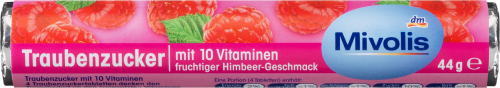 MivolisTraubenzucker, Himbeere mit 10 Vitaminen, 44 g