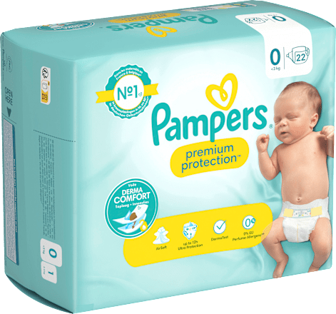 Pampers Pañales Premium Protection Gr. 0 (Recién nacido), 22