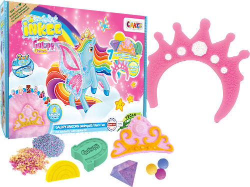 INKEEGeschenkset Kinder Badezusatz Galupy Unicorn Badespaß 6tlg, 1 St