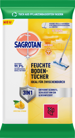 SagrotanFeuchte Bodentücher spritzige Zitrone, 15 St