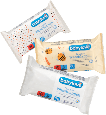 babyloveFeuchte Waschlappen, 80 St
