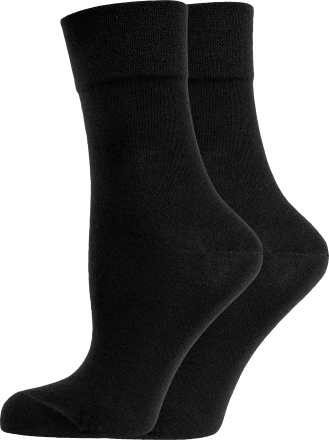 St nur Socken (2 die 39-42 Bio schwarz, Baumwolle Gr. Paar), 4 Komfortbund