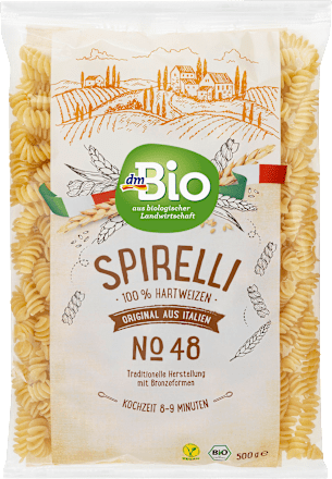 dmBioNudeln, Spirelli aus Hartweizen, No.48, 500 g