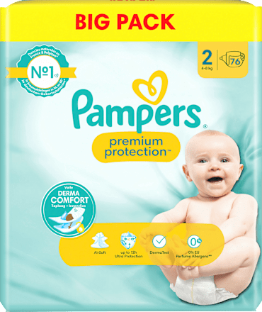 Pampers Premium protection Jumbo Taille 2 82 pièces - Babyboom