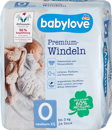 babylove Pieluszki Premium rozm. XS Newborn XS do 3 kg 24 szt