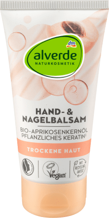 alverde NATURKOSMETIKHand- und Nagelbalsam Bio-Aprikosenkernöl & Pflanzliches Keratin, 75 ml