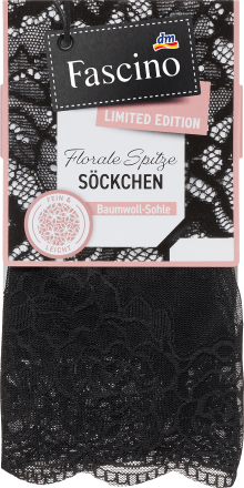FascinoSocken mit Spitze, schwarz, Gr. 35-38, 1 St