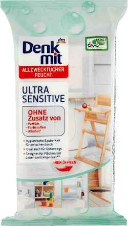 DenkmitFeuchte Allzwecktücher Ultra Sensitiv, 50 St