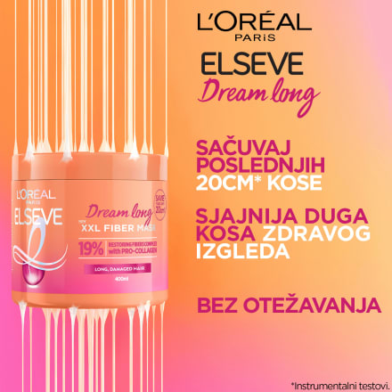 Elseve Dream long XXL Fiber maska za kosu, 400 ml povoljna online kupovina