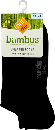 nur die Bambus Sneaker Socken Air Comfort schwarz, Gr. 3942 (1 Paar