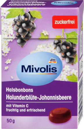 MivolisBonbon, Holunderblüte-Johannisbeere, zuckerfrei, 50 g
