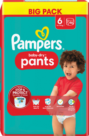 Pampers Baby Dry Nappy Pants Jumbo+ Pack Nappies Size 6, 14kg-19kg x54