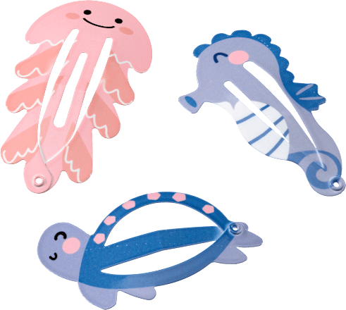 6 Stück Niedliche Meerestier-Haarspangen Für Mädchen – Bunte Haarschmuck-Clips Mit Fisch & Seestern