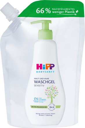 Hipp BabysanftBaby Waschgel Haut & Haar sensitiv, Nachfüllpack, 400 ml