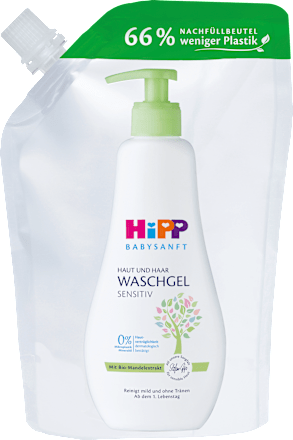 Hipp BabysanftBaby Waschgel Haut & Haar sensitiv, Nachfüllpack, 400 ml