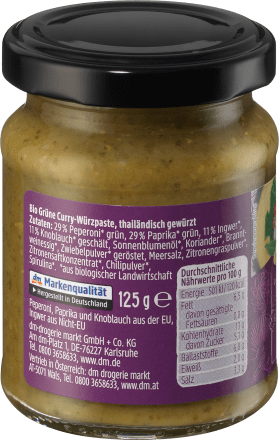 Pasta di curry verde bio, 125 g