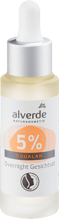 alverde NATURKOSMETIKGesichtsöl Overnight mit 5% Squalan, 25 ml