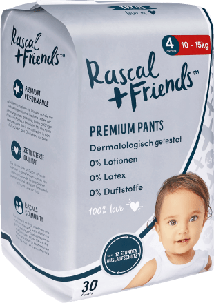 Rascal+Friends Baby Pants Gr. 4 (10-15 kg), 30 St dauerhaft