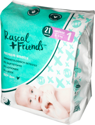 Rascal and Friends Premium Nappies Unisex 3-5kg Newborn 108pk