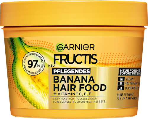 GARNIER FRUCTISHaarkur Banana Hair Food 3in1 Maske, 400 ml