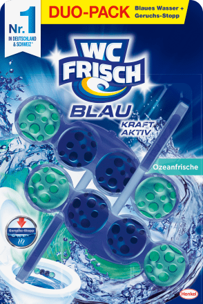WC-FrischWC-Stein Blau Kraft Aktiv Ozeanfrische, 2 St