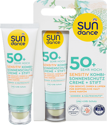 SUNDANCESonnenschutz Kombi Gesicht Creme + Stift Sensitiv LSF50+, 1 St