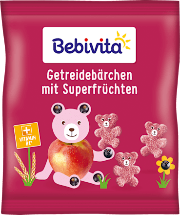 BebivitaKindersnack Getreide-Bärchen mit Superfrüchte, ab 1 Jahr, 30 gBeikost