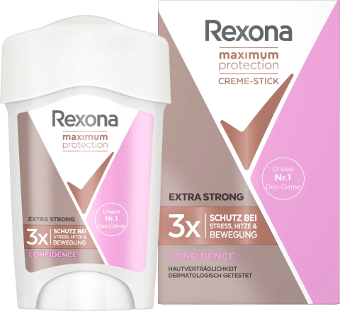 RexonaAntitranspirant Deocreme Maximum Protection Confidence, 45 ml