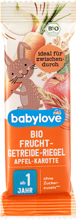 babyloveFruchtriegel Bio Frucht-Getreide-Riegel Apfel-Karotte ab 1 Jahr, 25g, 25 g